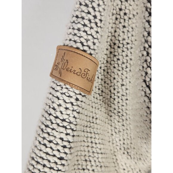 Weird Fish Womens Jacket Macaroni Knit Cream/Gray Athletic Old Money Preppy S - Picture 8 of 8